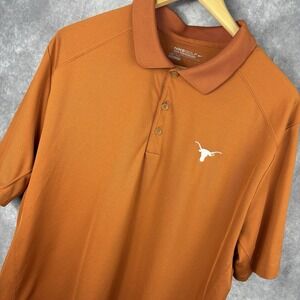Texas Longhorns Polo Shirt Mens 2XL Orange Dri-Fit‎ Nike Golf Tour Performance